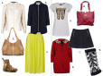 Koszula Mango 49 zł, Marynarka River Island 249 zł, Torba Zara 279 zł, Spódnica Topshop 249 zł, T-shirt Troll 39 zł, Płaszczyk River Island 349 zł, Spódnica Laura Guidi wzór, Torebka Dorothy Perkins 99 zł, Ocieplacze Topshop 39 zł