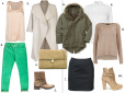 Spodnie Lee 319 zł, Buty Zara 319 zł, Płaszcz Solar 789 zł, Torba Zara 279 zł, Bluzka Mango 139 zł, Parka Gap 179 zł,  Buty Zara 319 zł, Spódnica Camaieu 169 zł, Koszula Camaieu 69 zł, Sweter 119 zł