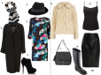 Sukienka Mango 109 zł, Płaszcz Topshop 599 zł, Kapelusz Sesst 110 zł, Botki Deezee.pl 119, Szalik Solar 179 zł, Spódnica River Island 299 zł, Kurtka Dorothy Perkins 199 zł, Top Panache 174 zł, Kalosze Hunter 649 zł, Torba Barada 2128 zł