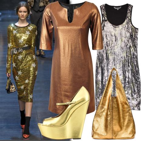 Moda z wybiegów: metaliczny błysk