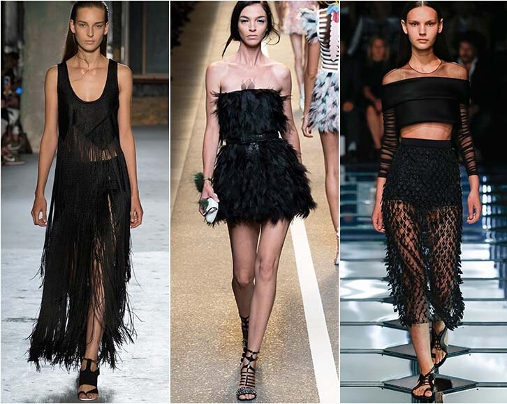 Pióra i frędzle na pokazach Proenza Schoulera, Fendi i Balenciagi