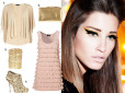 Kardigan Dorothy Perkins 129 zł, Torebka Zara 199 zł, Bransoletki River Island 59 zł, Botki New Look 149 zł