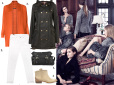 Buty Zara 279 zł, Spodnie lee 279 zł, Torba Lily & Lionel 800 zł, Kardigan Mango 59 zł, Topshop 399 zł