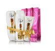 Avon, zestaw Skin so Soft „Złocisty Blask” – żel do kąpieli, balsam, krem do rąk (Cena:  50 zł)