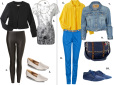 Marynarka Camaieu 169 zł, Tunika Solar 229 zł, Naszyjnik Accessorize 5 zł, Legginsy Topshop 99 zł, Buty Deezee.pl 89 zł, Koszula Camaieu 99 zł, Kurtka dżinsowa River Island 199 zł, Spodnie Cubus 99 zł, Torebka Accessorize 69 zł, Buty Adidas 329 zł