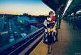 Lena w Nowym Jorku w płaszczu Celine w malarskie wzory